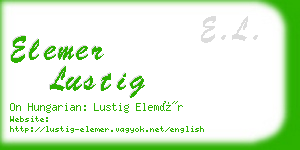 elemer lustig business card